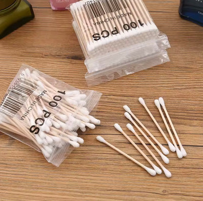 100 Double Round Headed Cotton Swabs